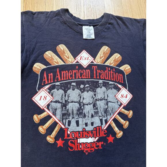 Vintage 80s Louisville Slugger T-Shirt Size XL Baseball Single Stitch College - Picture 2 of 6